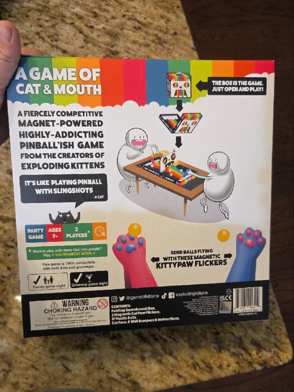 A Game of Cat & Mouth Rainbow Pinball Game by Exploding Kittens
